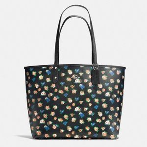 NWOT Coach Floral Print Reversible City Tote